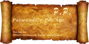 Palencsár Péter névjegykártya