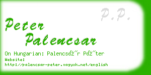 peter palencsar business card